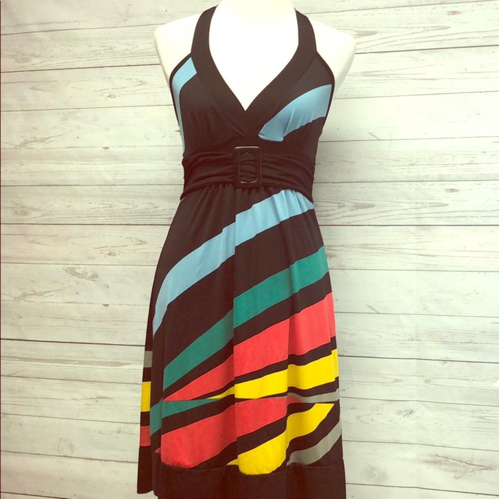 💛3 for $20💛 Color-block Halter Dress - Picture 2 of 6